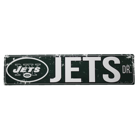 New York Jets Distressed Metal Street Sign