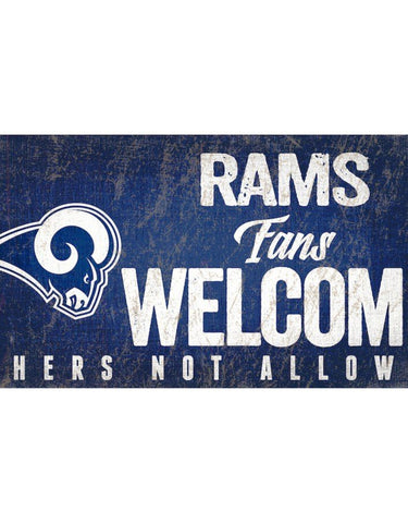 Los Angeles Rams Fans Welcome Wooden Sign