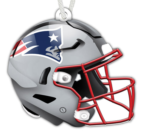 New England Patriots Authentic Wooden Helmet Ornament