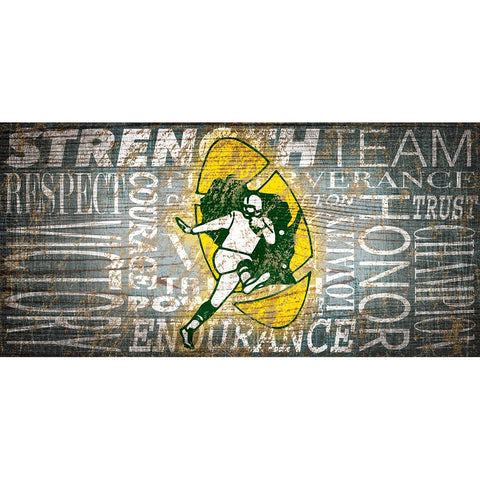 Green Bay Packers Heritage Word Collage Wooden Sign