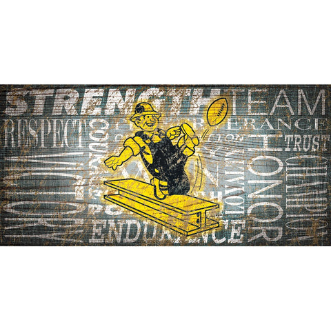 Pittsburgh Steelers Heritage Word Collage Wooden Sign