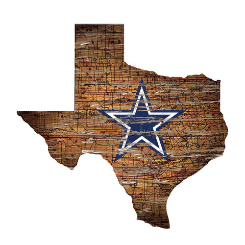 Dallas Cowboys Large State Cutout Wooden Sign