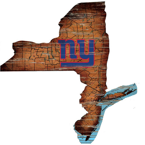 New York Giants Large State Cutout Wooden Sign