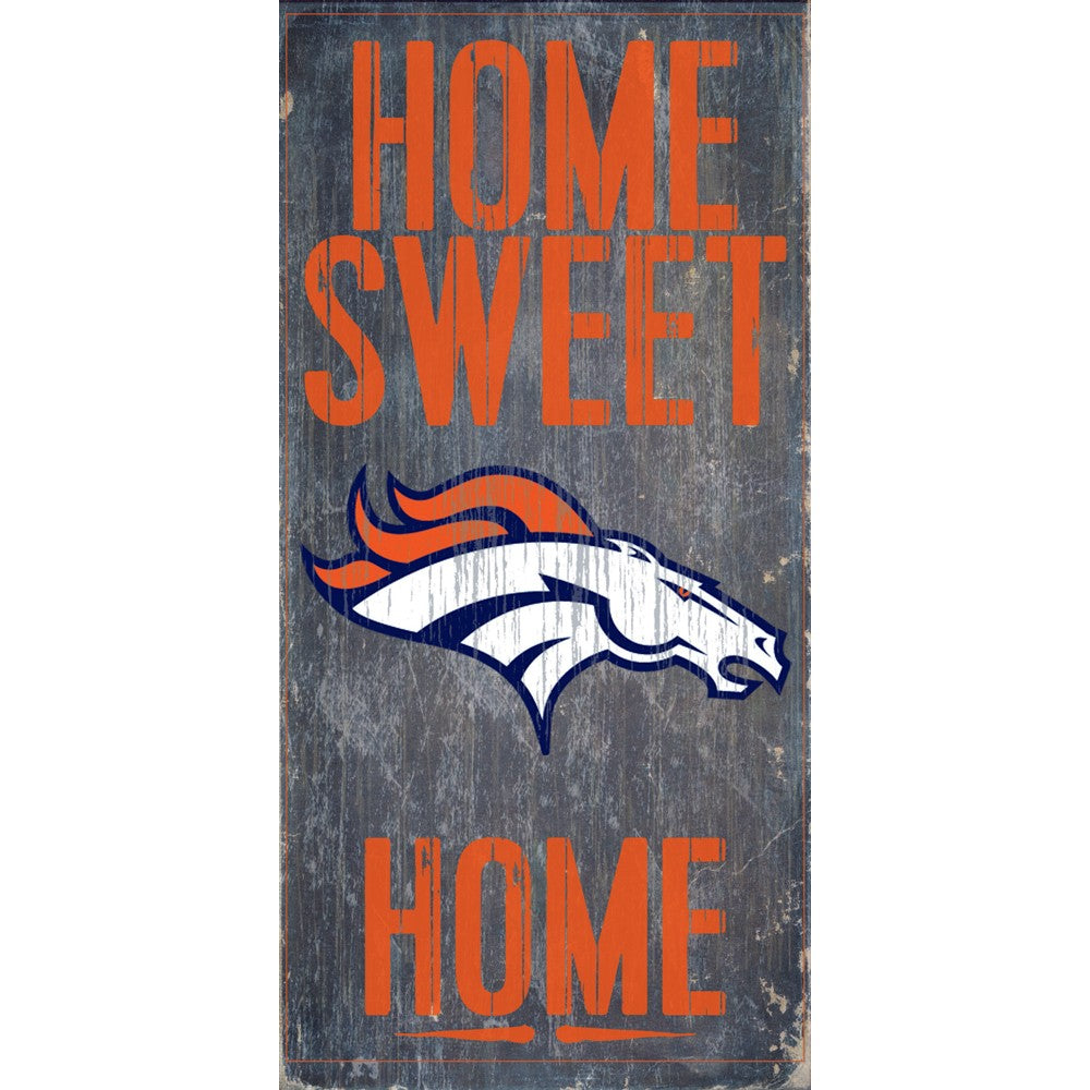 Denver Broncos Home Sweet Home Wooden Sign