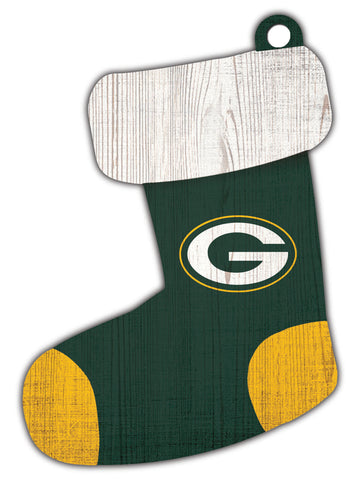 Green Bay Packers Wooden Stocking Ornament