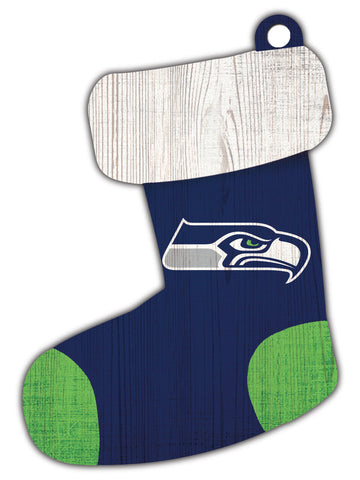 Seattle Seahawks Wooden Stocking Ornament