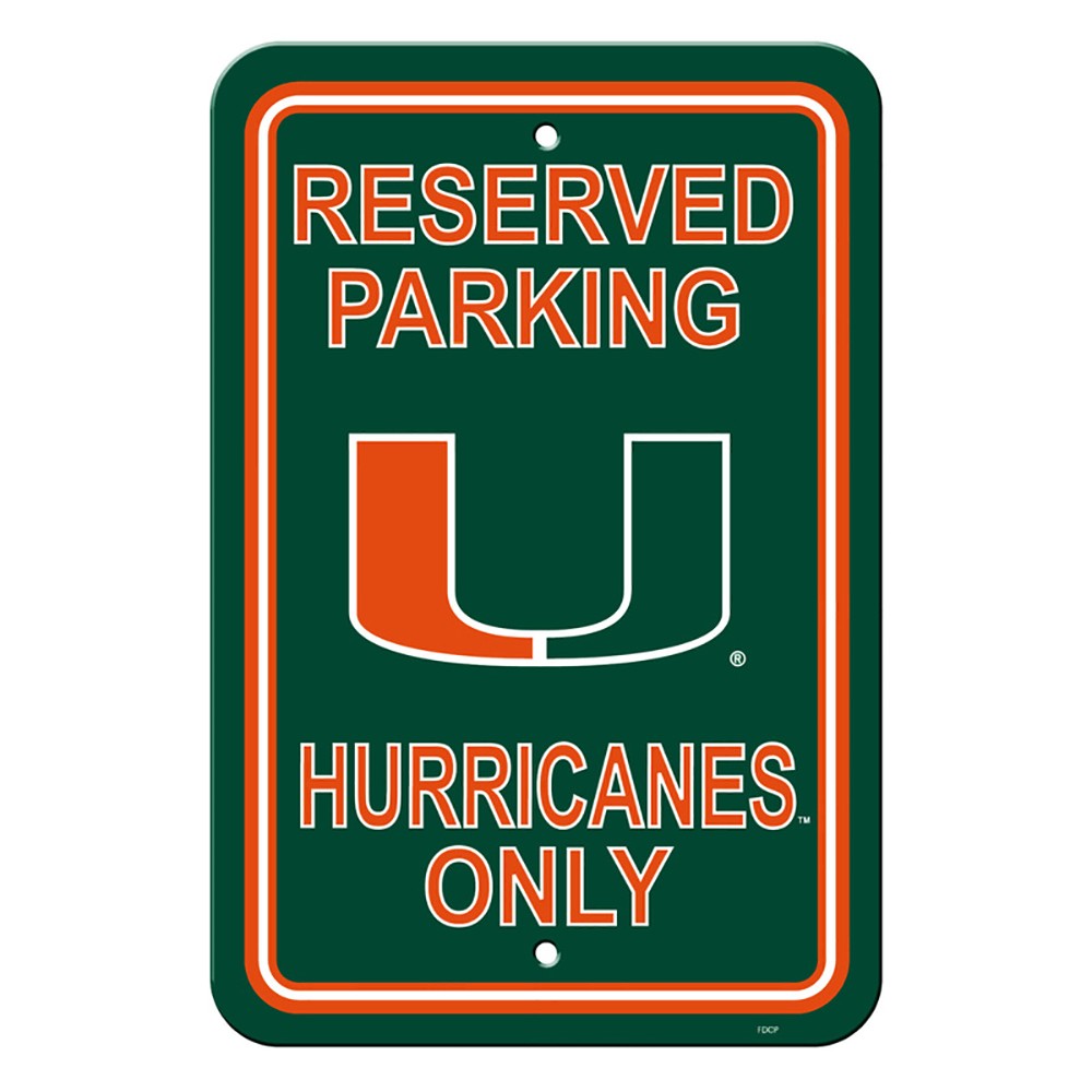 Miami Hurricanes Reserved Parking Sign