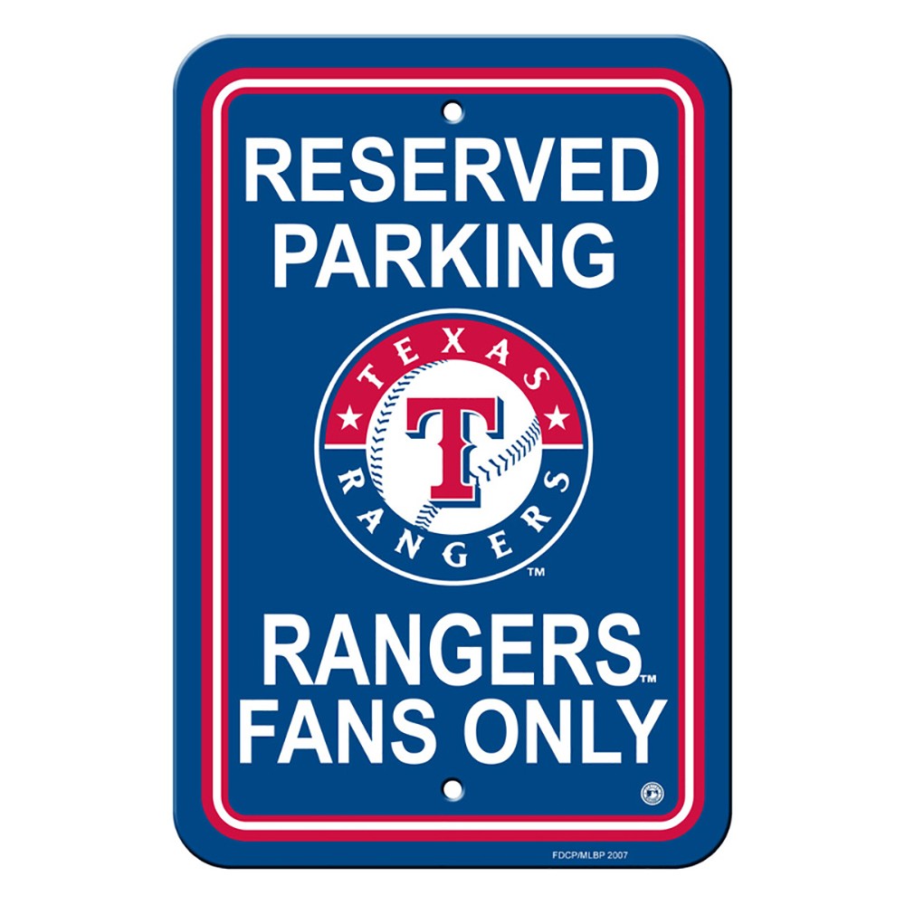 Texas Rangers Reserved Parking Sign