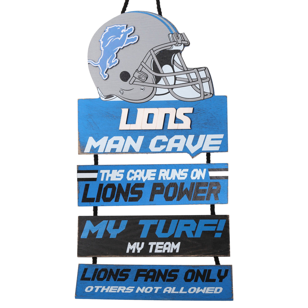 Detroit Lions Helmet Man Cave Dangle Sign