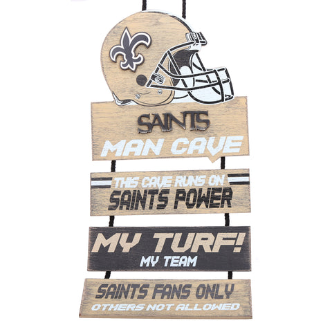 New Orleans Saints Helmet Man Cave Dangle Sign