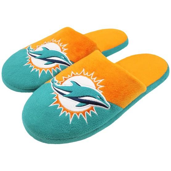 Miami Dolphins 1 Dozen Colorblock Slide Slippers