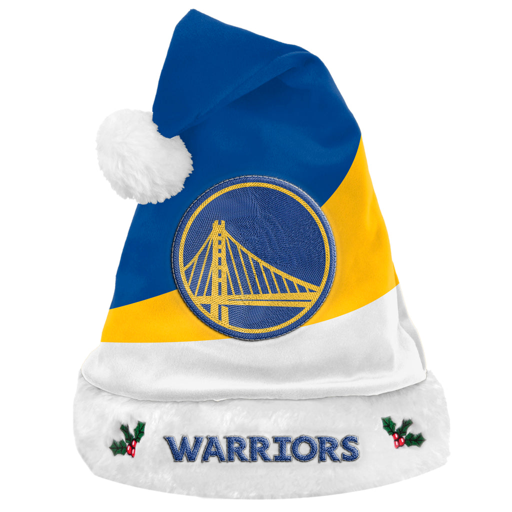 Golden State Warriors Colorblock Santa Hat