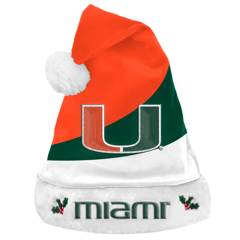 Miami Hurricanes Colorblock Santa Hat