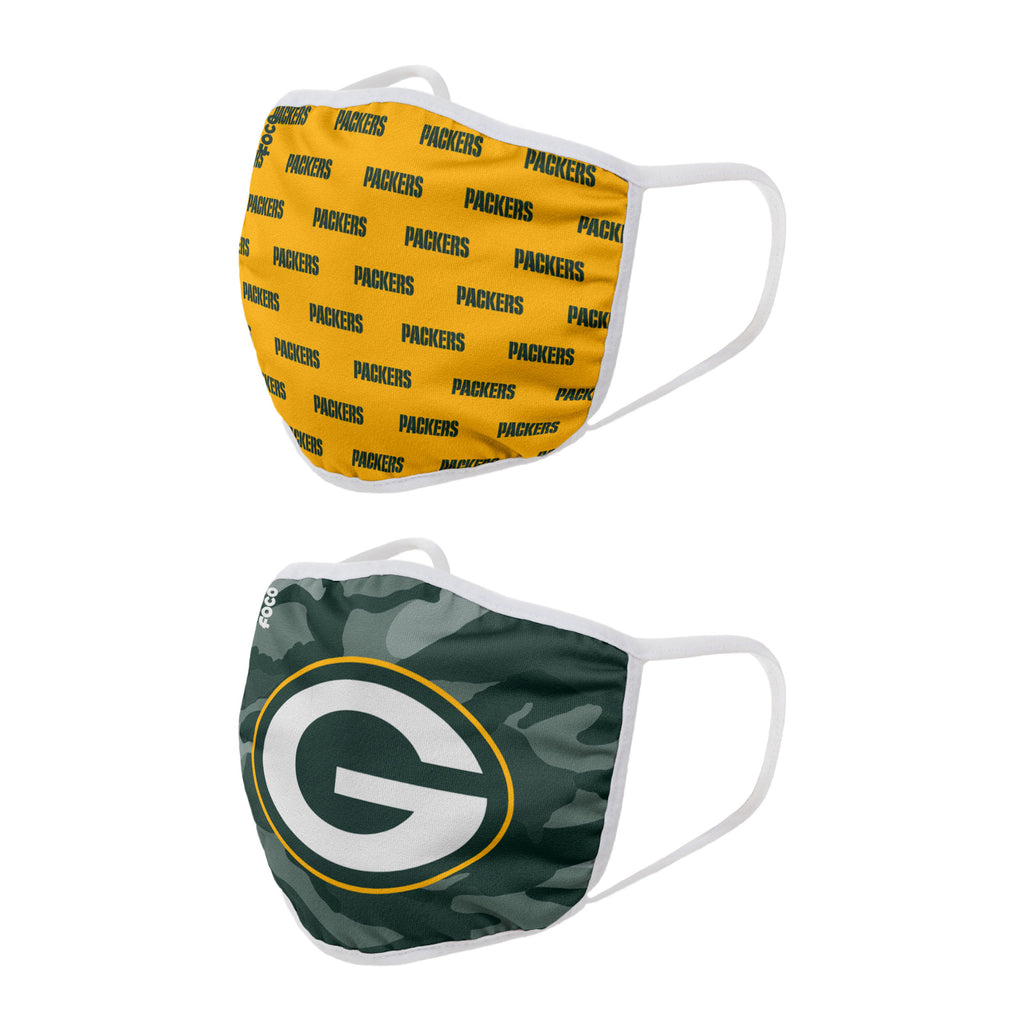 Green Bay Packers 2pk Clutch Face Cover Masks