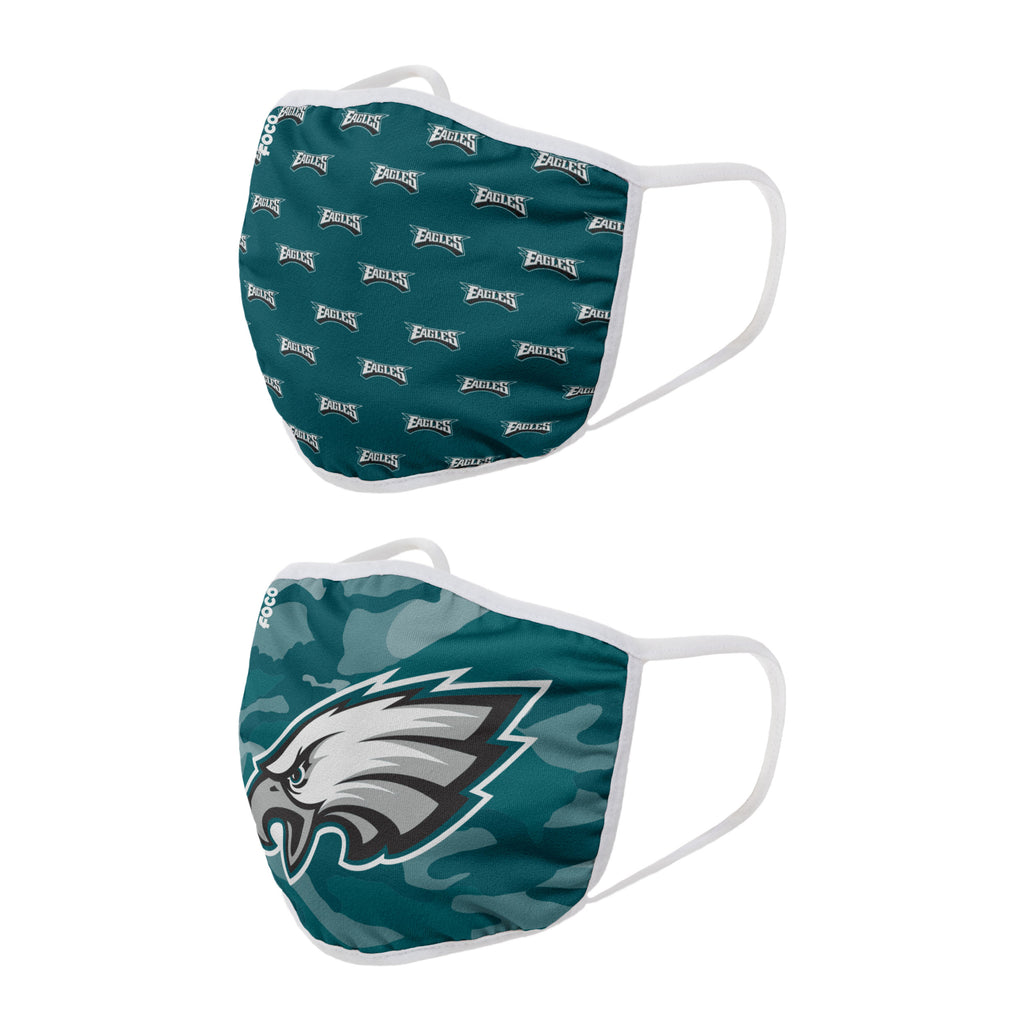 Philadelphia Eagles 2pk Clutch Face Cover Masks
