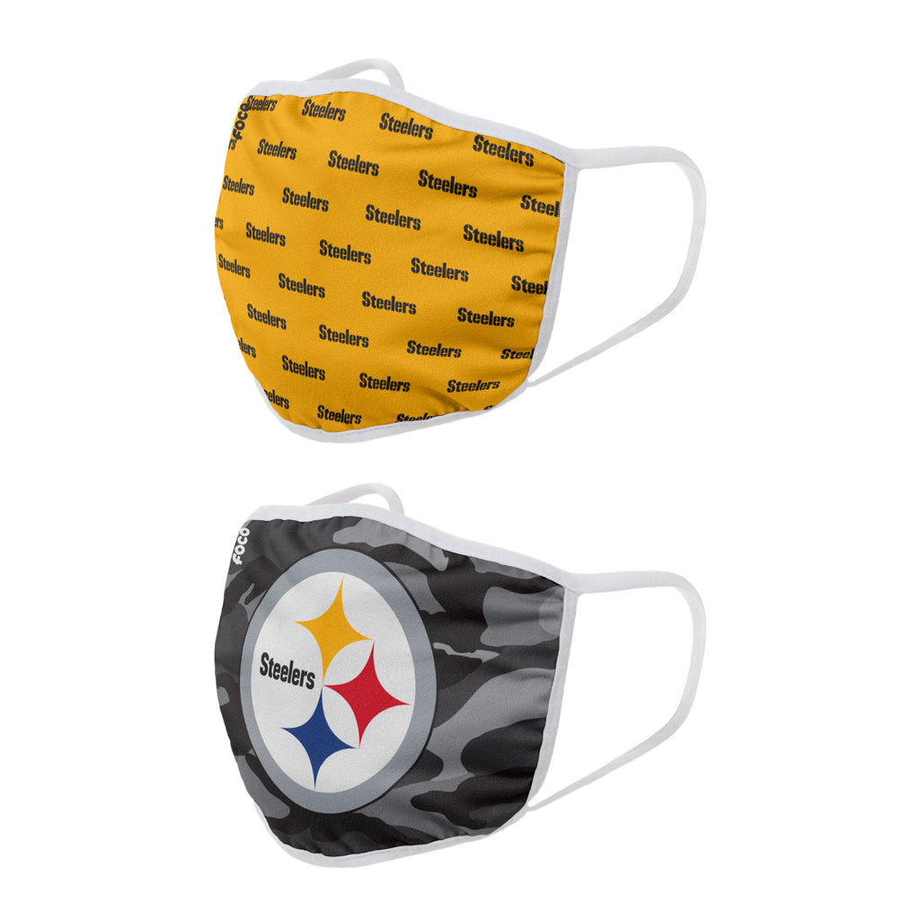 Pittsburgh Steelers 2pk Clutch Face Cover Masks