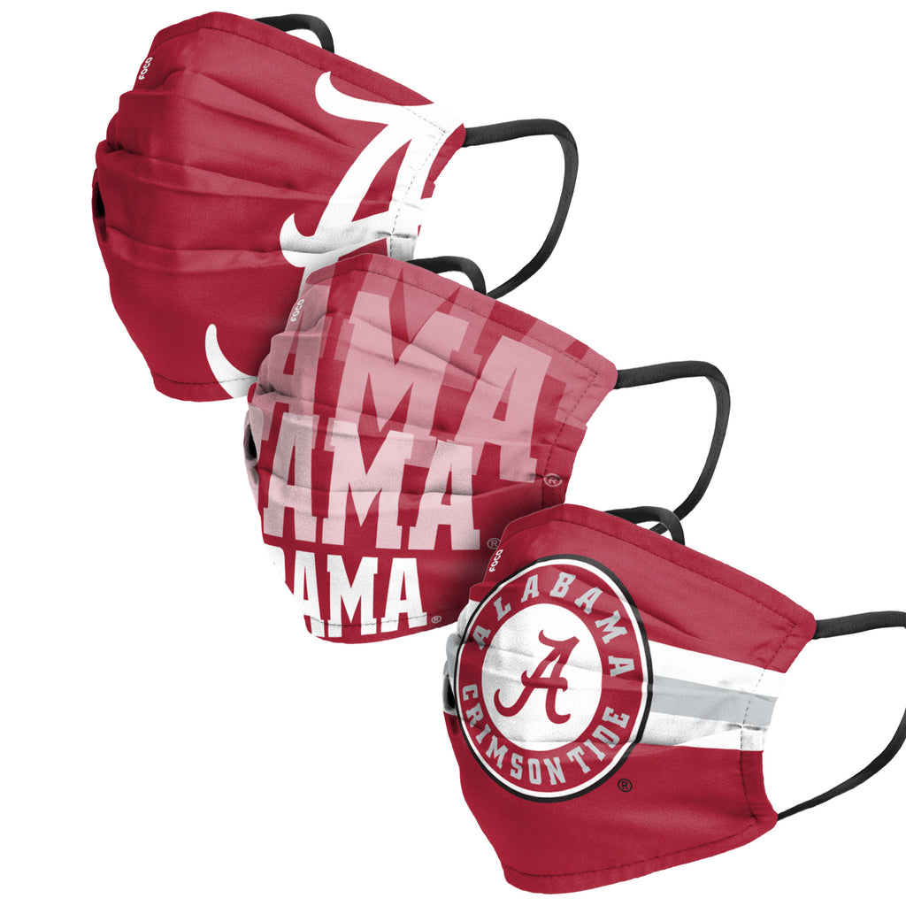 Alabama Crimson Tide 3pk Match Day Face Cover Masks