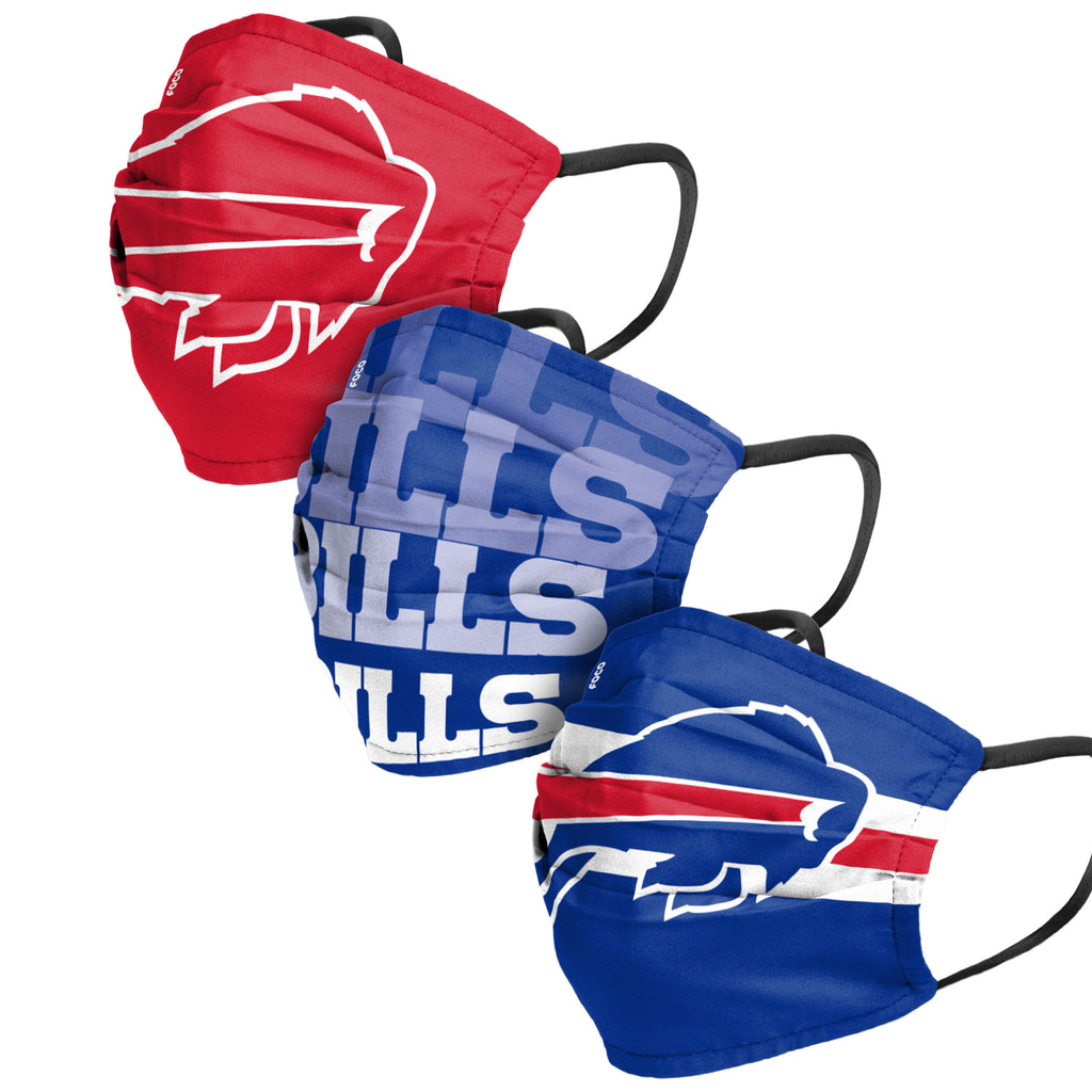 Buffalo Bills 3pk Match Day Face Cover Masks