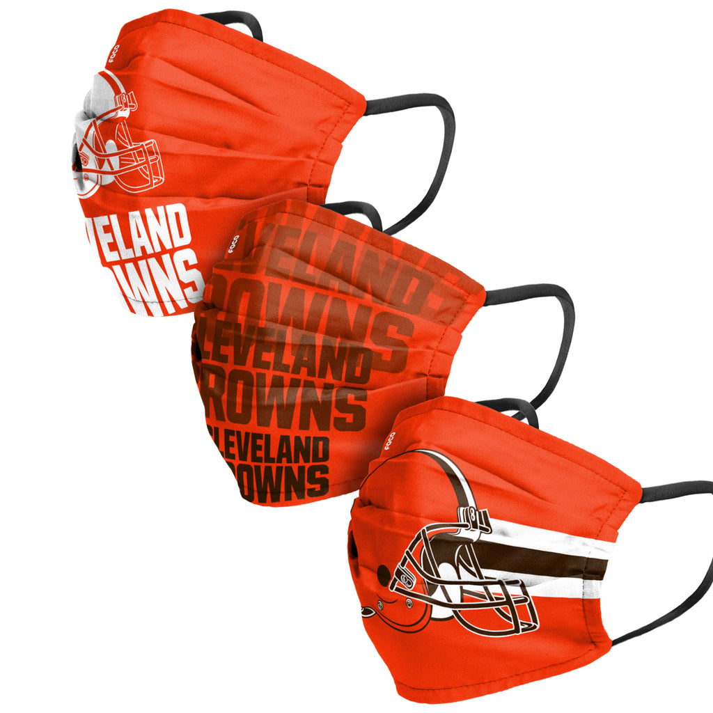 Cleveland Browns 3pk Match Day Face Cover Masks