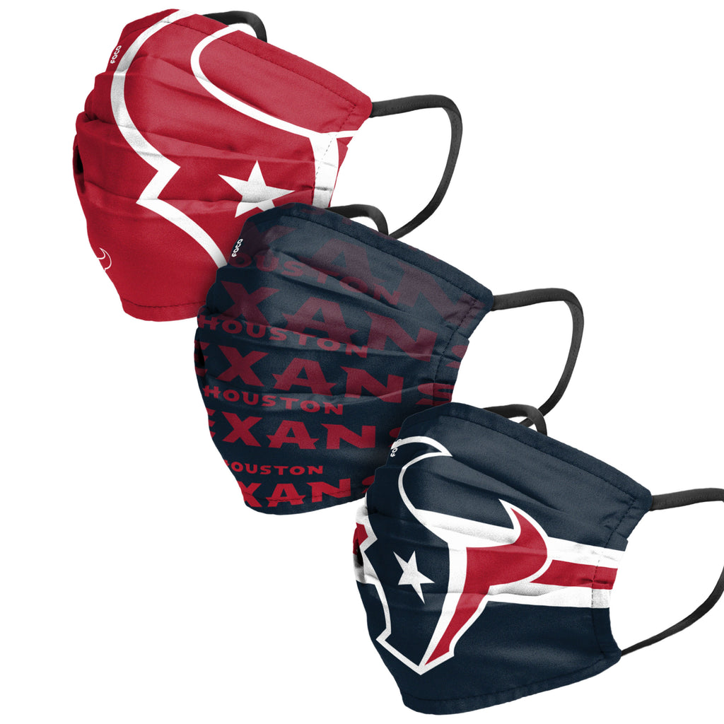 Houston Texans 3pk Match Day Face Cover Masks