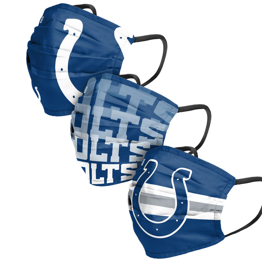 Indianapolis Colts 3pk Match Day Face Cover Masks