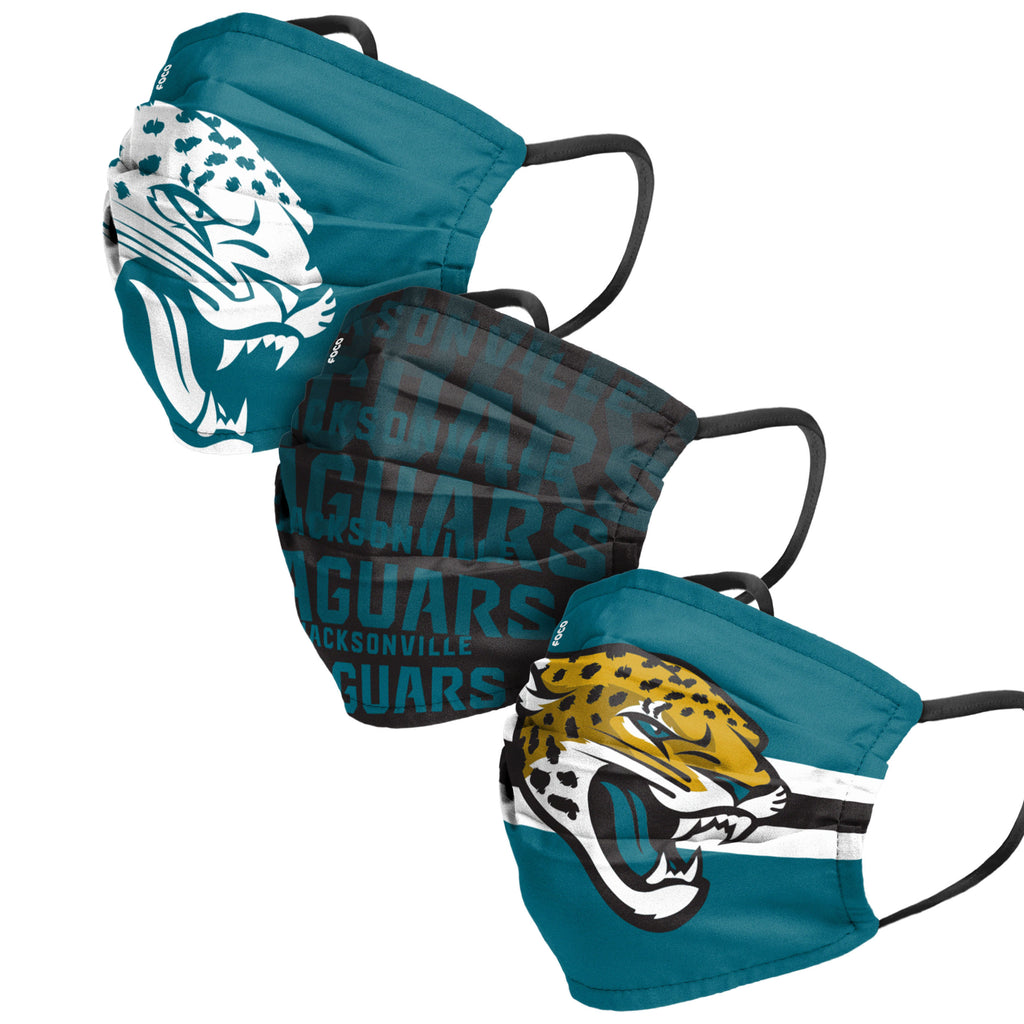 Jacksonville Jaguars 3pk Match Day Face Cover Masks