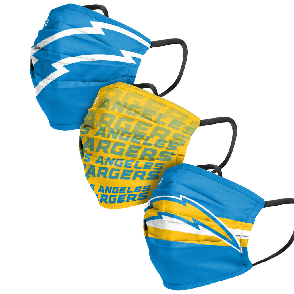Los Angeles Chargers 3pk Match Day Face Cover Masks