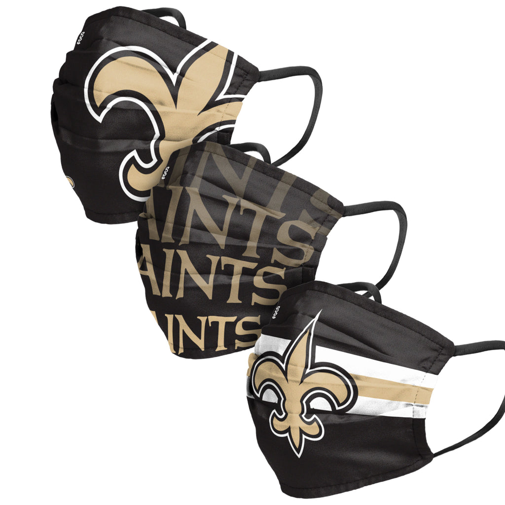 New Orleans Saints 3pk Match Day Face Cover Masks