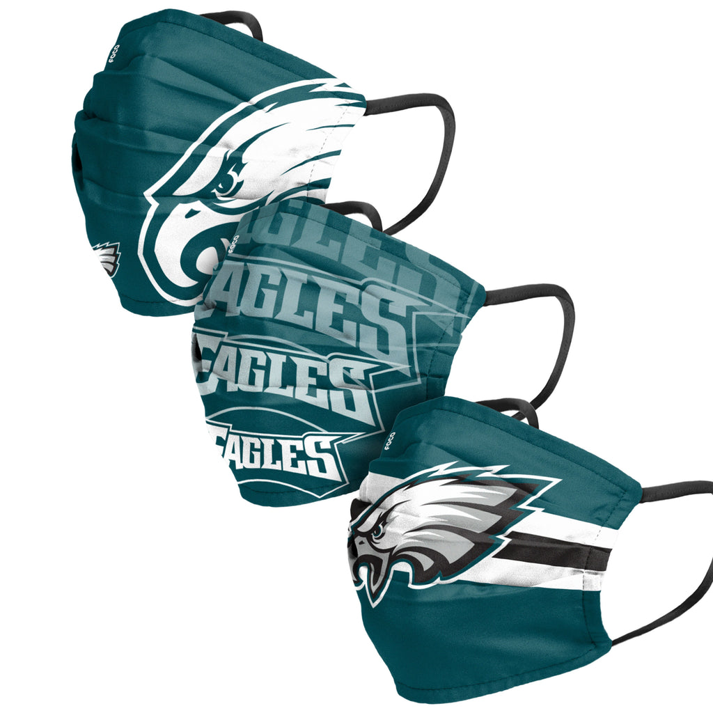 Philadelphia Eagles 3pk Match Day Face Cover Masks