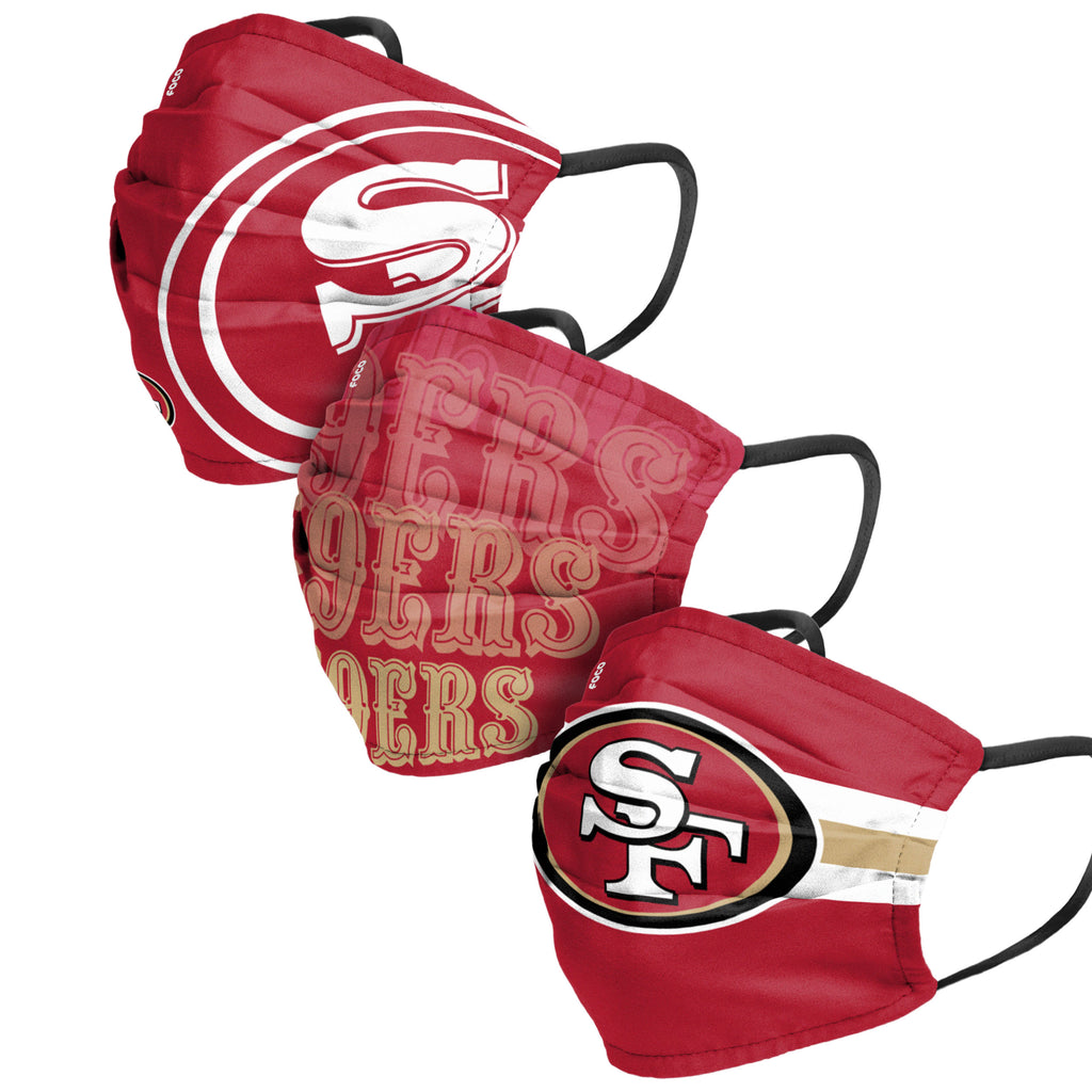 San Francisco 49ers 3pk Match Day Face Cover Masks