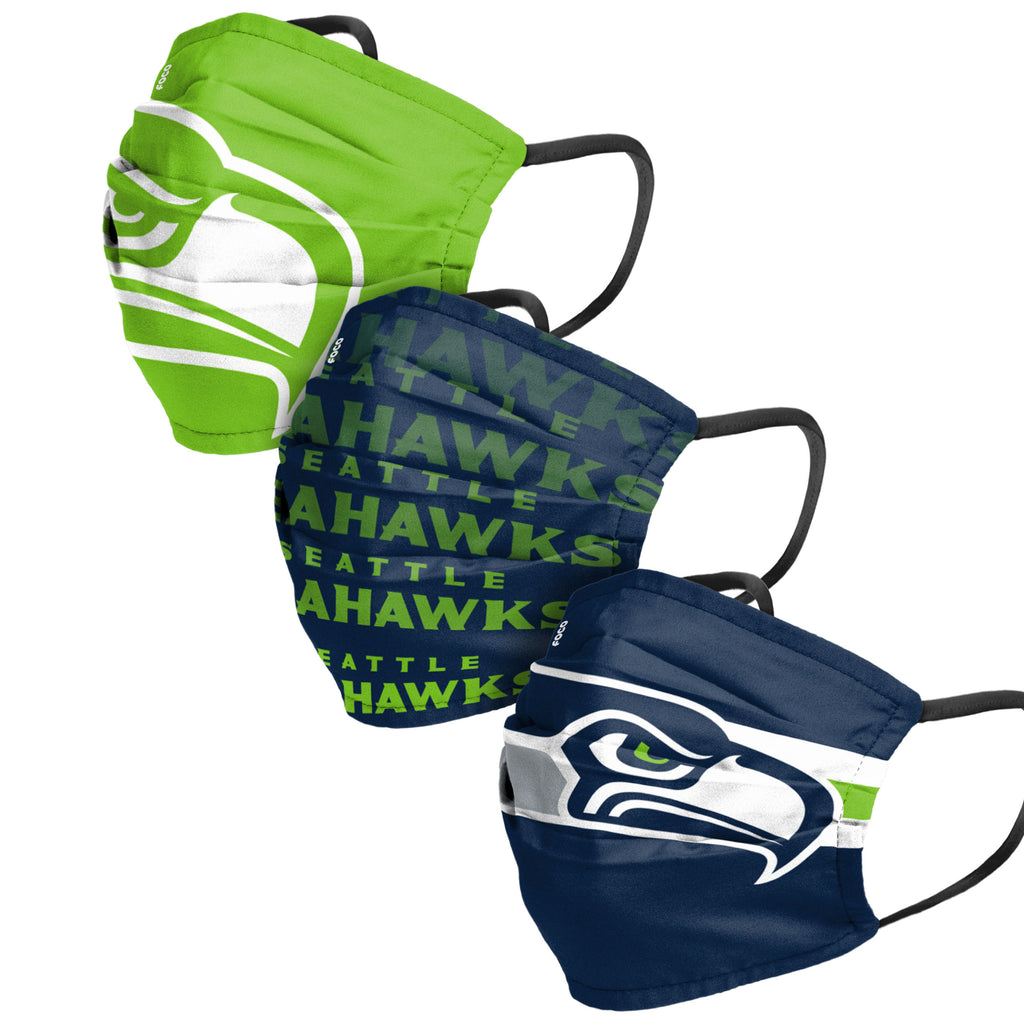 Seattle Seahawks 3pk Match Day Face Cover Masks