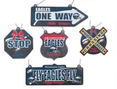 Philadelphia Eagles 5pc Metal Sign Ornament