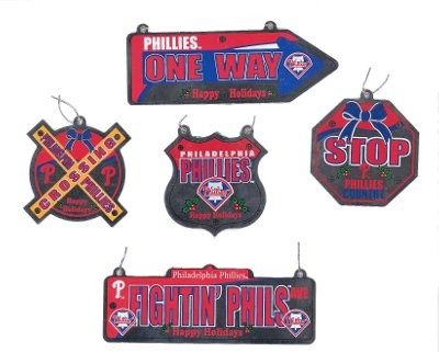 Philadelphia Phillies 5pc Metal Sign Ornament