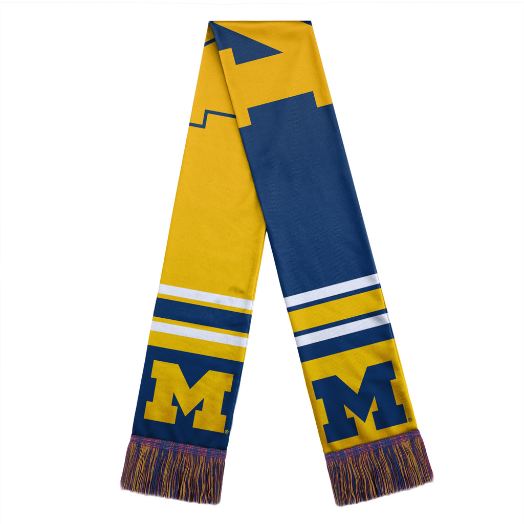 Michigan Wolverines Color Block Big Logo Scarf