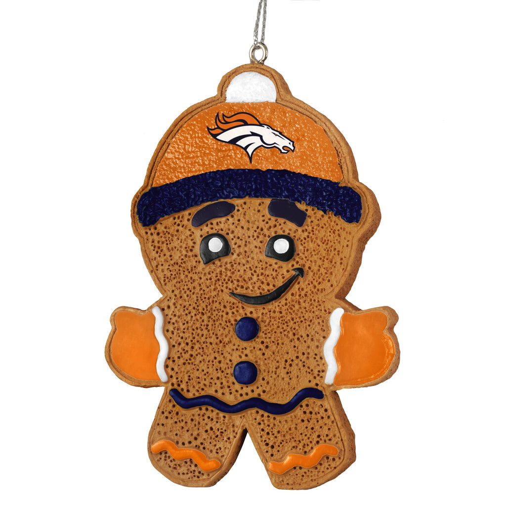 Denver Broncos Gingerbread Man Ornament