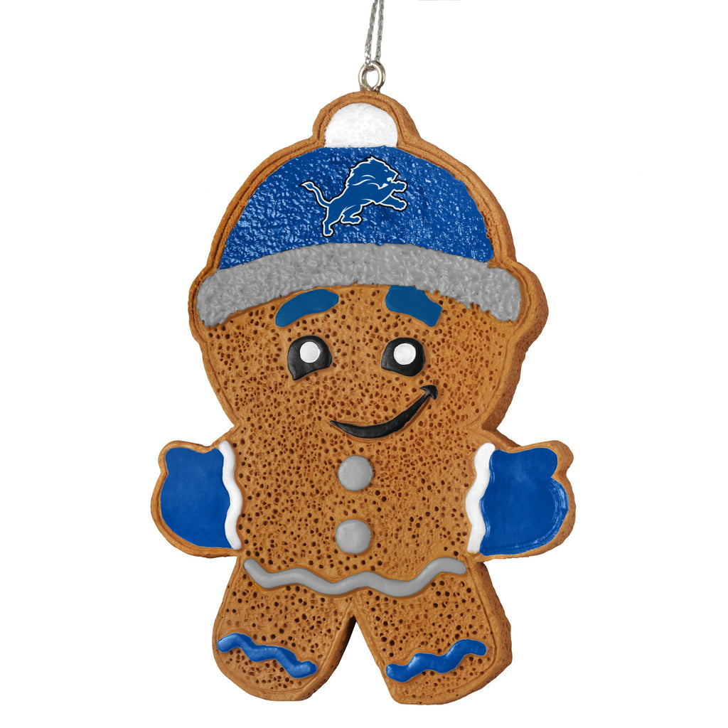 Detroit Lions Gingerbread Man Ornament
