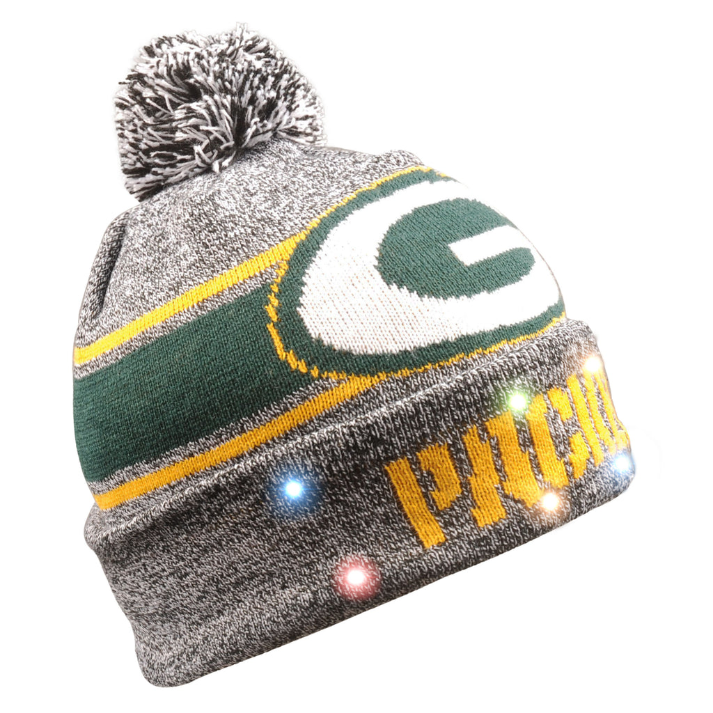 Green Bay Packers Gray Stripe Beanie