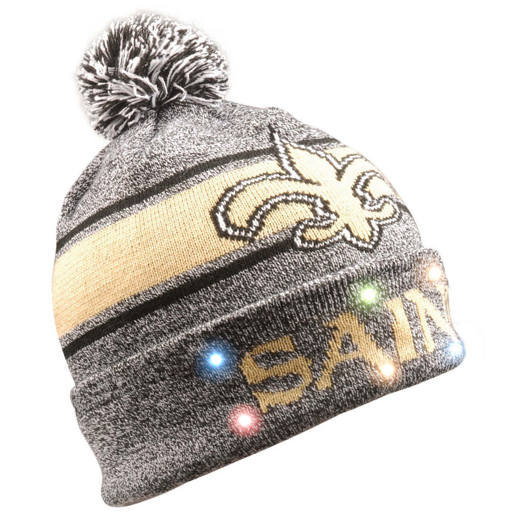 New Orleans Saints Gray Stripe Beanie