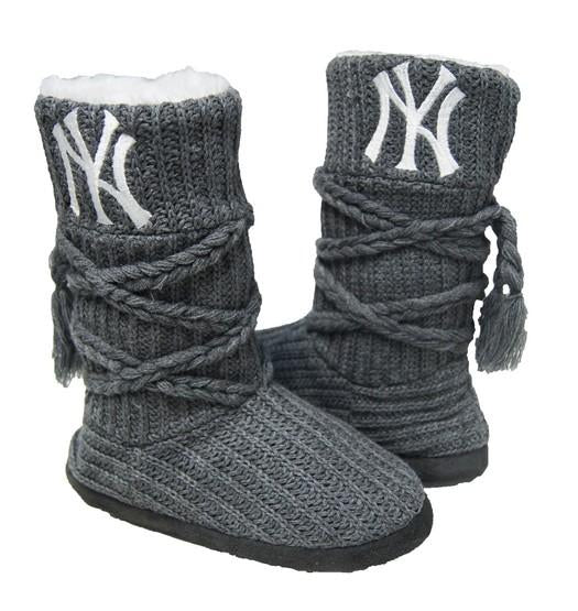New York Yankees Knit Boots Gray