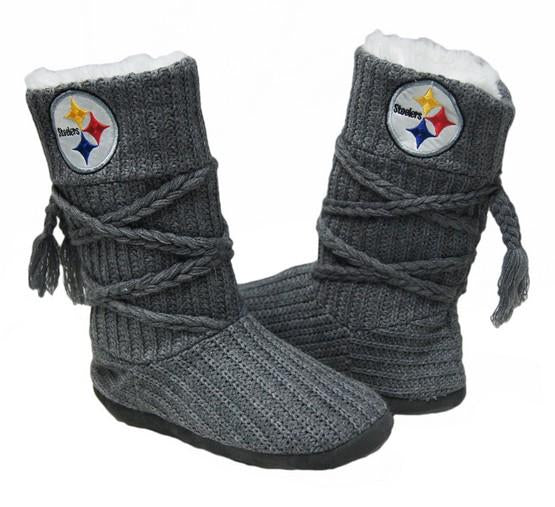 Pittsburgh Steelers Knit Boots Gray