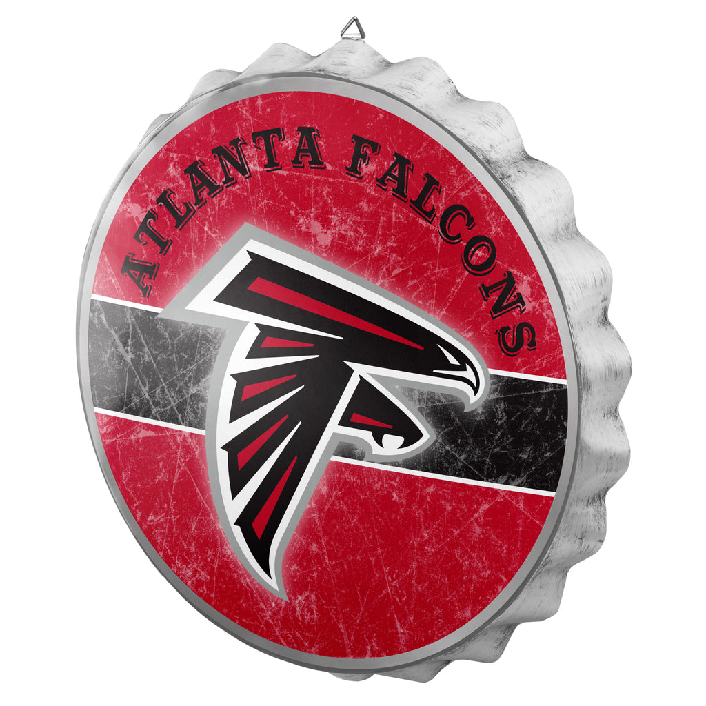 Atlanta Falcons Metal Distressed Bottle Cap Sign