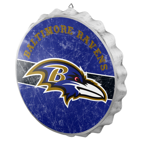 Baltimore Ravens Metal Distressed Bottle Cap Sign