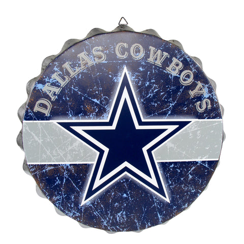 Dallas Cowboys Metal Distressed Bottle Cap Sign