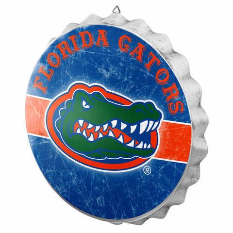 Florida Gators Metal Distressed Bottle Cap Sign