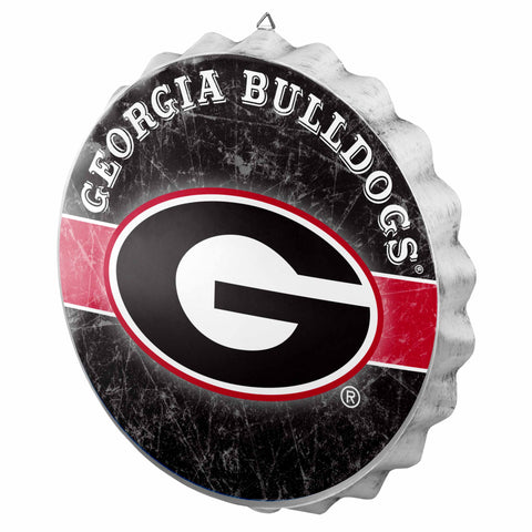 Georgia Bulldogs Metal Distressed Bottle Cap Sign