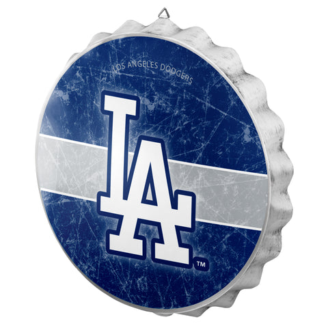 Los Angeles Dodgers Metal Distressed Bottle Cap Sign