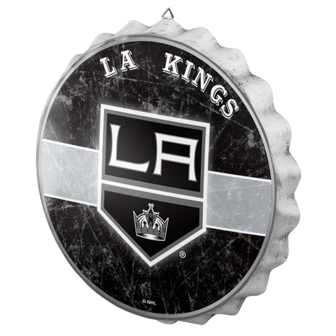 Los Angeles Kings Metal Distressed Bottle Cap Sign