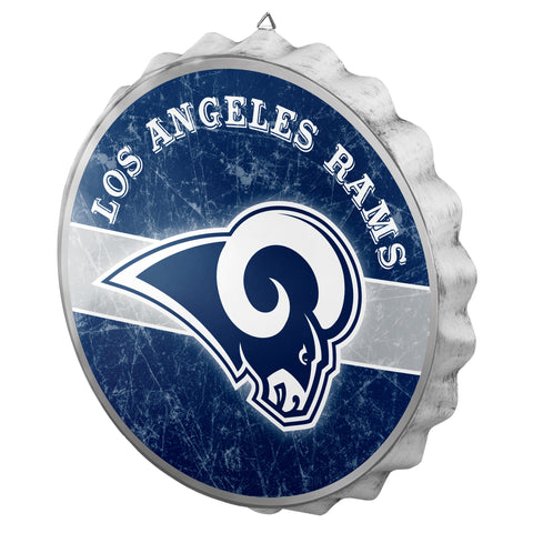 Los Angeles Rams Metal Distressed Bottle Cap Sign
