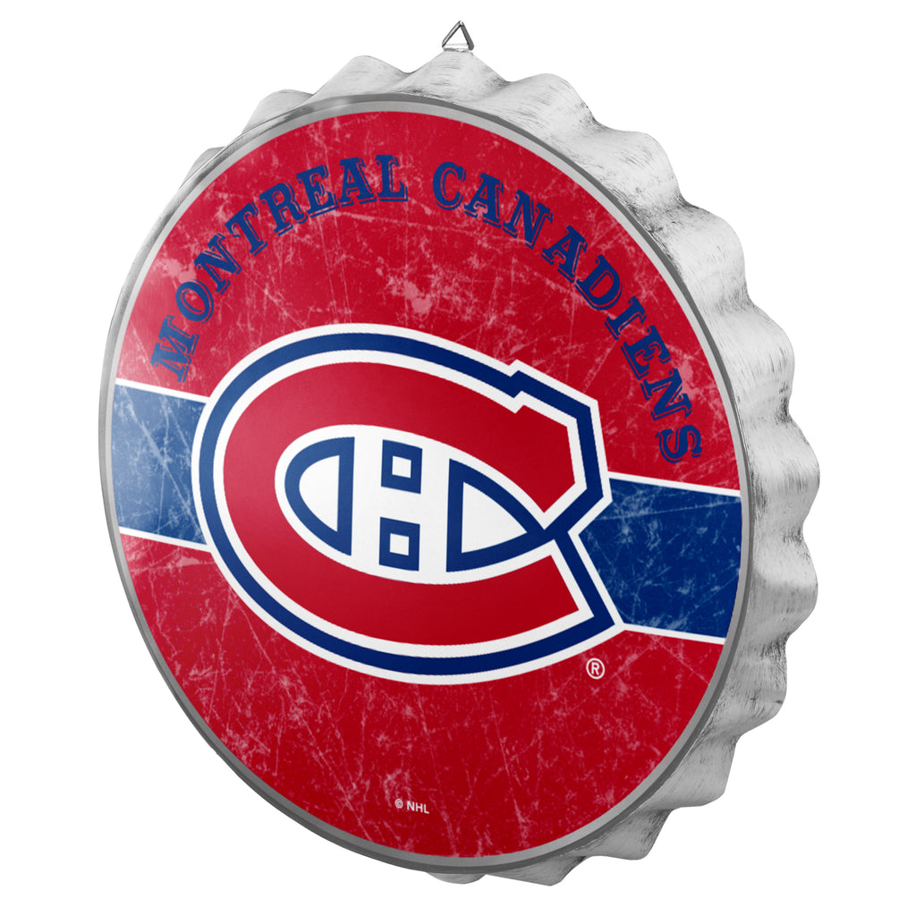 Montreal Canadiens Metal Distressed Bottle Cap Sign