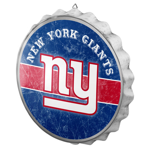 New York Giants Metal Distressed Bottle Cap Sign